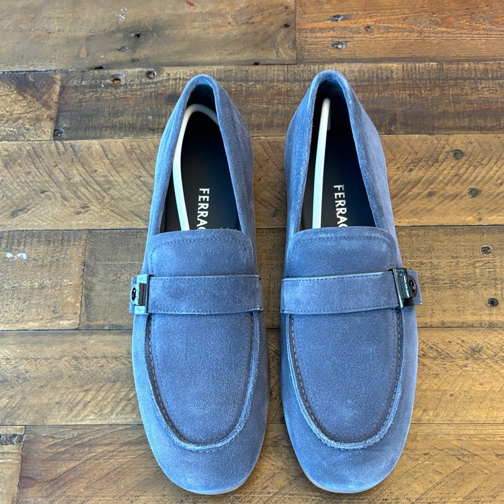 Salvatore Ferragamo Men's Suede Loafers in Gray - Picture 2 of 7